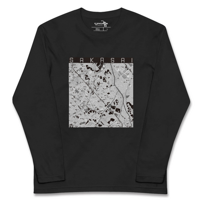 【逆井（千葉県）】地図柄ロングスリーブTシャツ