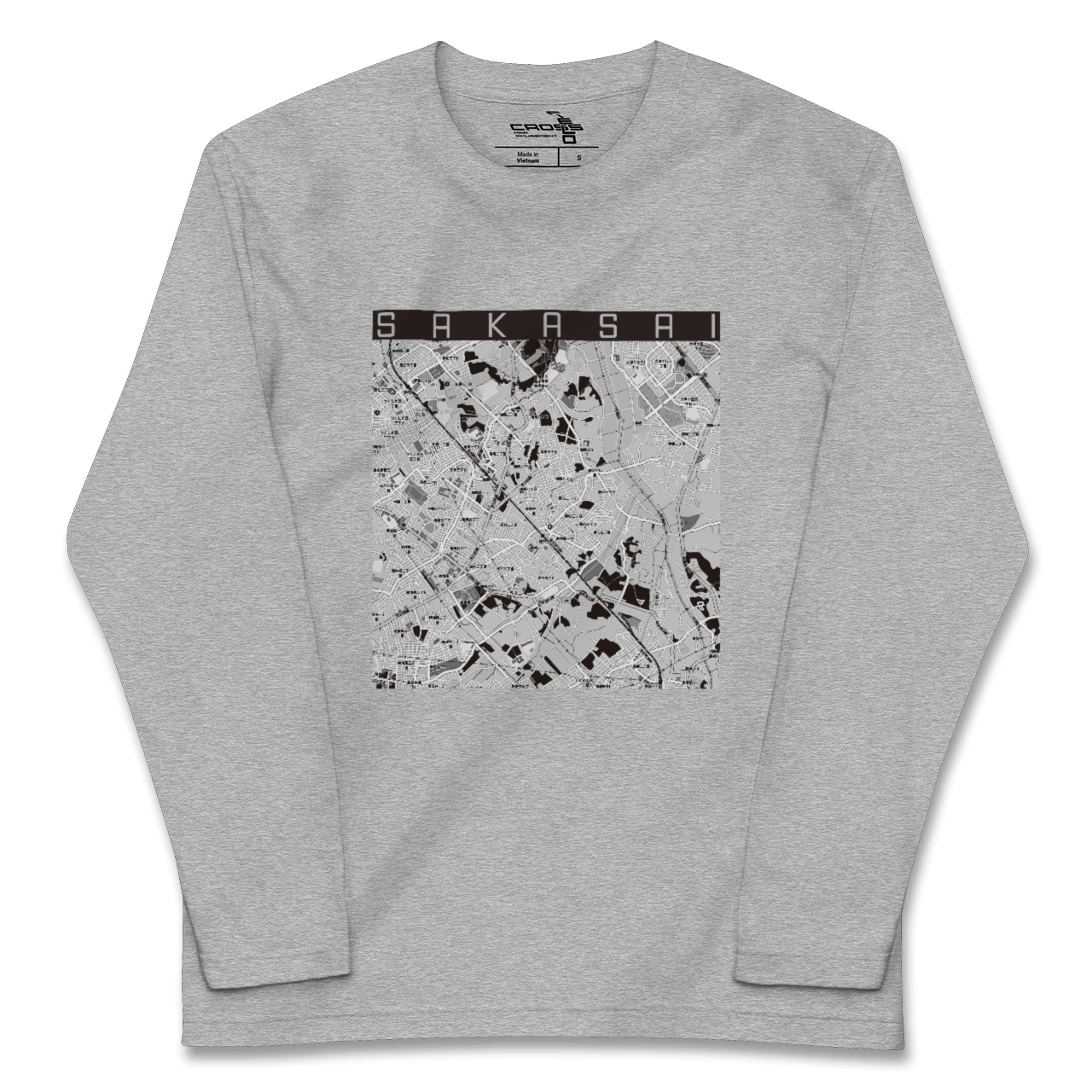 【逆井（千葉県）】地図柄ロングスリーブTシャツ