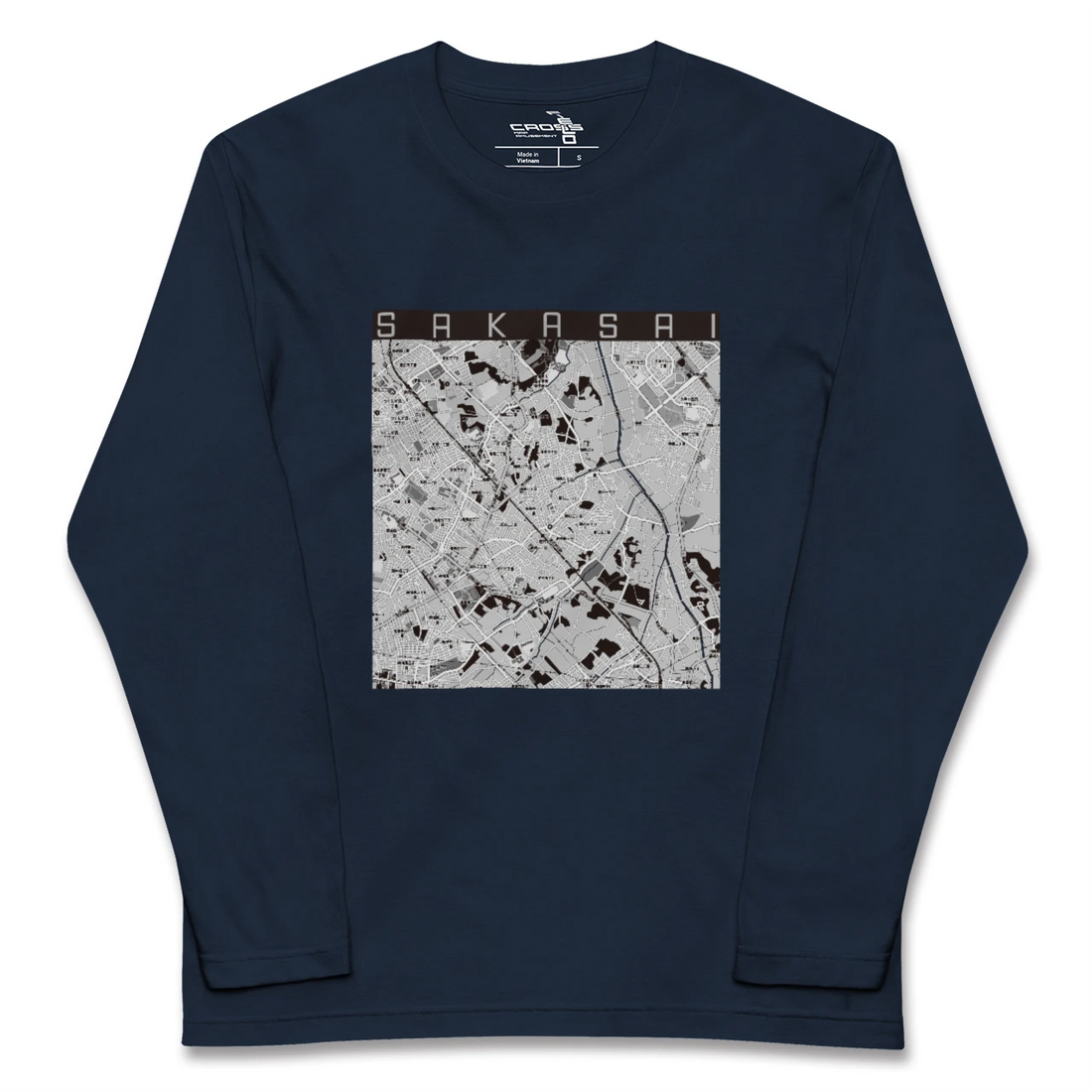【逆井（千葉県）】地図柄ロングスリーブTシャツ
