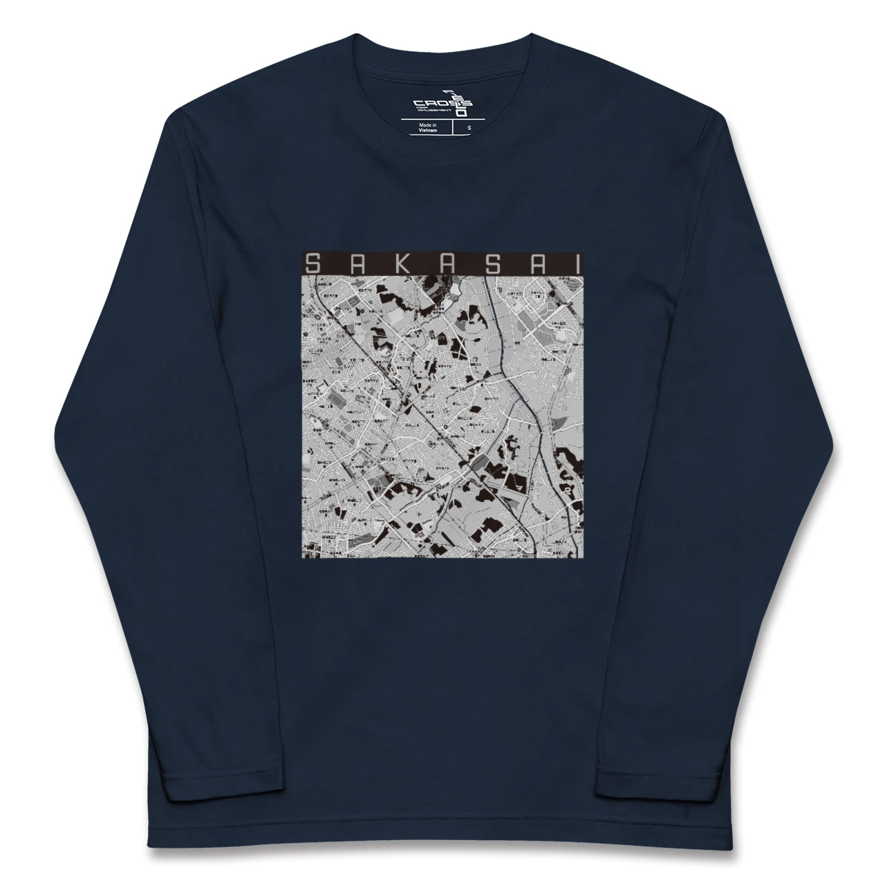 【逆井（千葉県）】地図柄ロングスリーブTシャツ