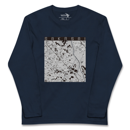 【逆井（千葉県）】地図柄ロングスリーブTシャツ
