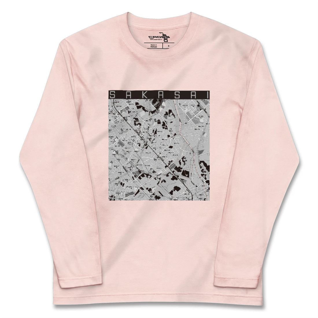 【逆井（千葉県）】地図柄ロングスリーブTシャツ