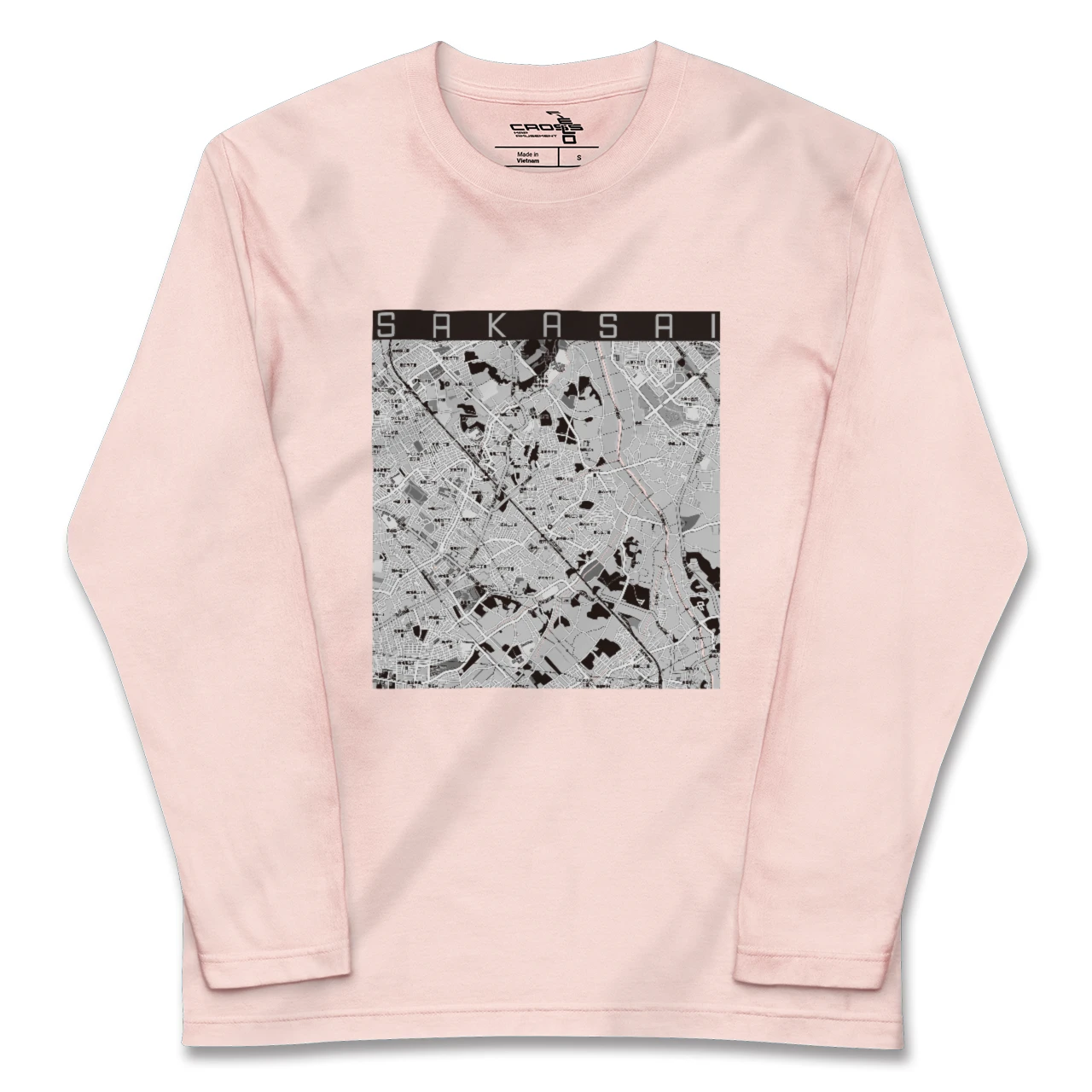 【逆井（千葉県）】地図柄ロングスリーブTシャツ