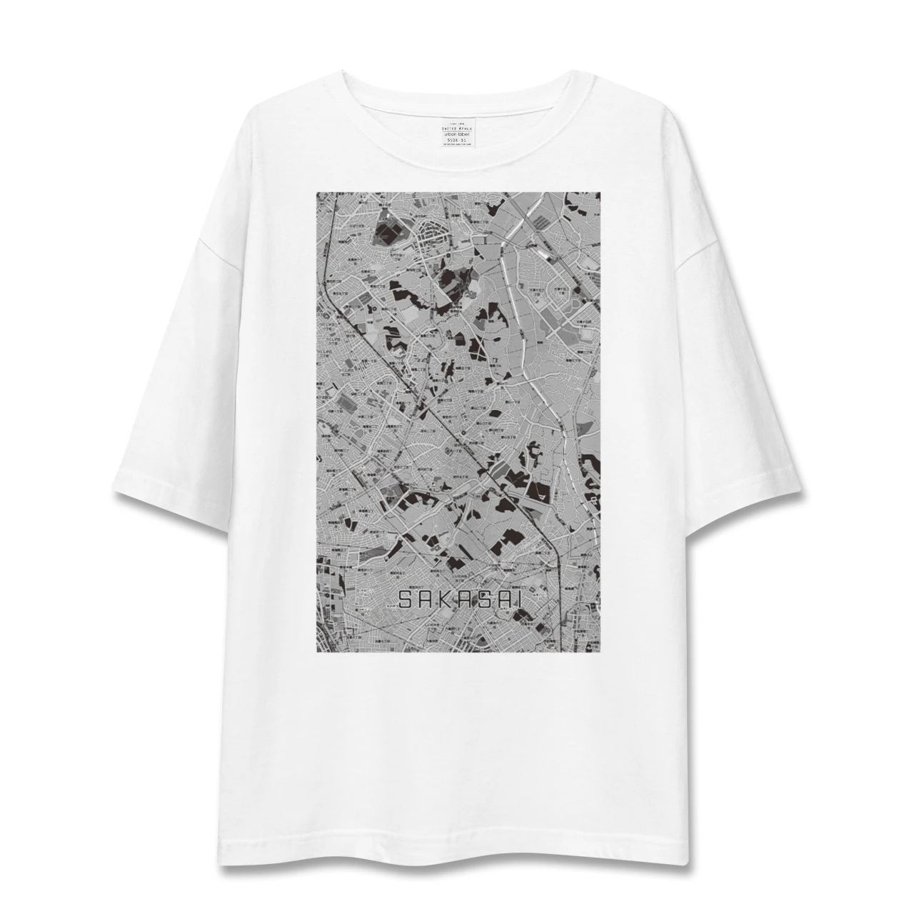 【逆井（千葉県）】地図柄ビッグシルエットTシャツ
