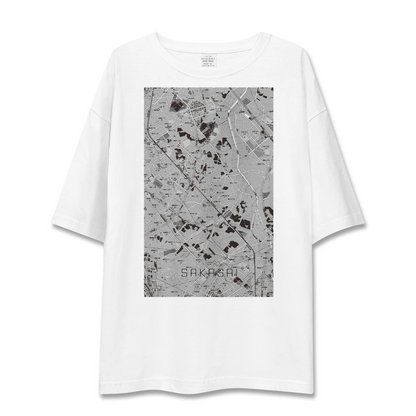 【逆井（千葉県）】地図柄ビッグシルエットTシャツ
