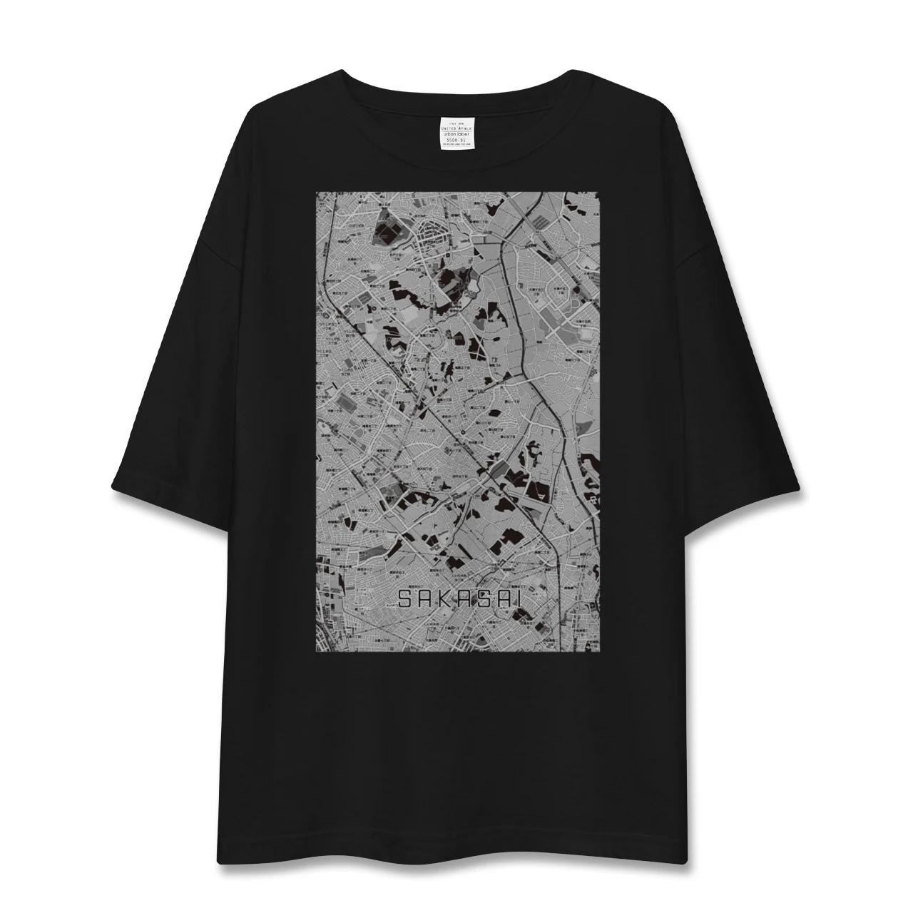【逆井（千葉県）】地図柄ビッグシルエットTシャツ