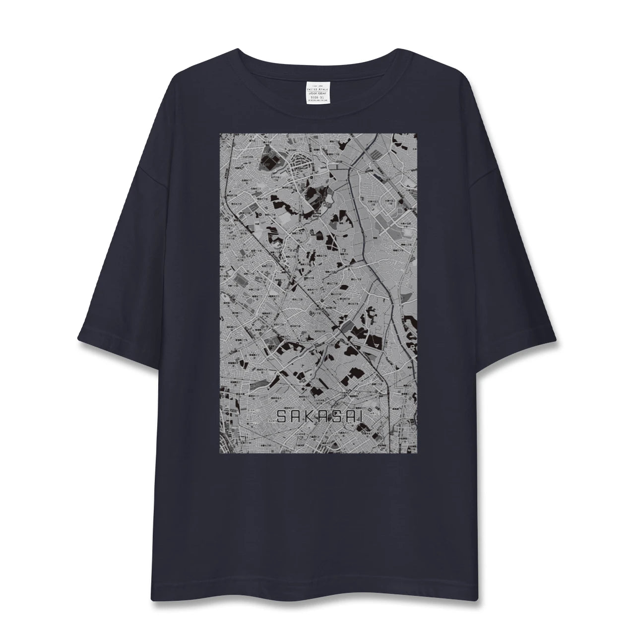 【逆井（千葉県）】地図柄ビッグシルエットTシャツ
