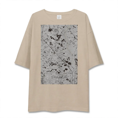 【逆井（千葉県）】地図柄ビッグシルエットTシャツ