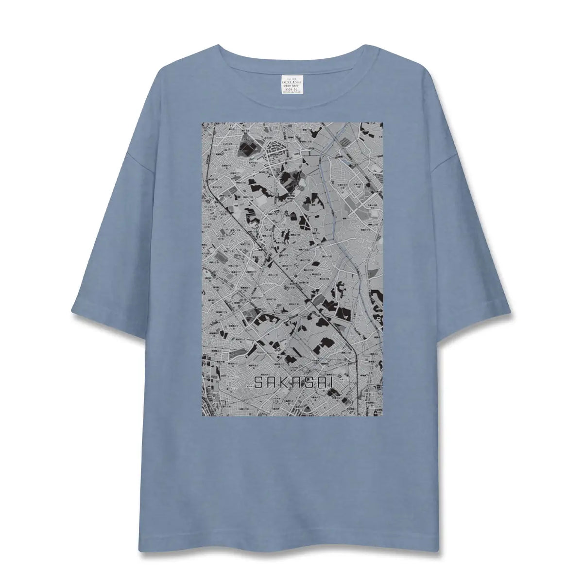 【逆井（千葉県）】地図柄ビッグシルエットTシャツ
