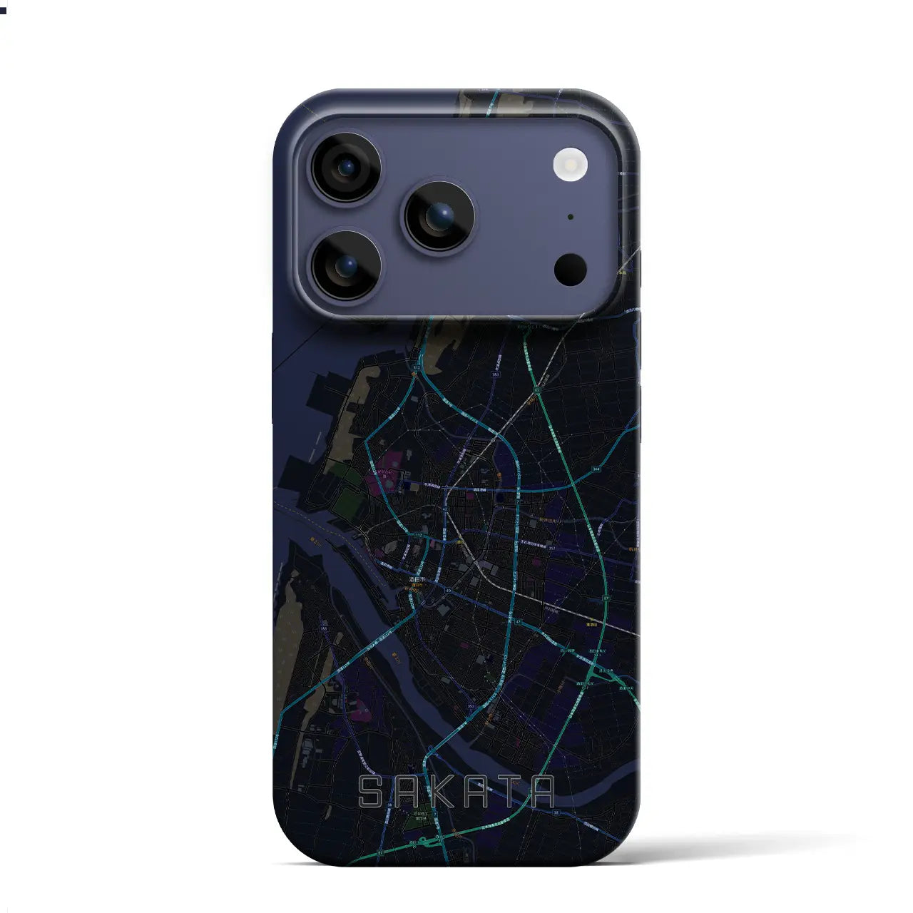 【酒田（山形県）】地図柄iPhoneケース（バックカバータイプ）