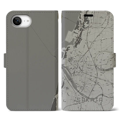 【酒田（山形県）】地図柄iPhoneケース（手帳タイプ）