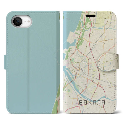 【酒田（山形県）】地図柄iPhoneケース（手帳タイプ）