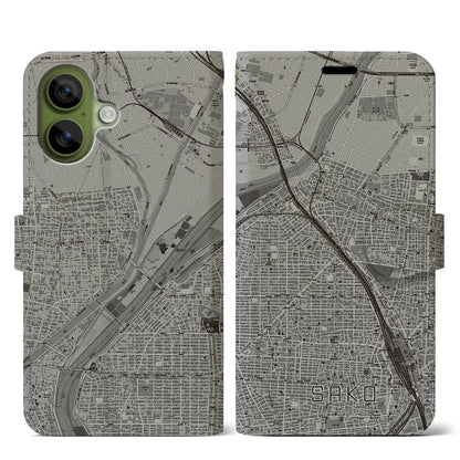 【栄生（愛知県）】地図柄iPhoneケース（手帳タイプ）