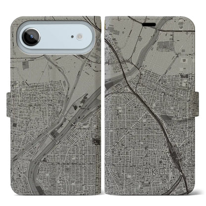 【栄生（愛知県）】地図柄iPhoneケース（手帳タイプ）