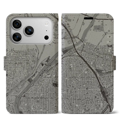 【栄生（愛知県）】地図柄iPhoneケース（手帳タイプ）