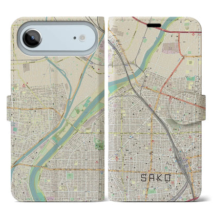 【栄生（愛知県）】地図柄iPhoneケース（手帳タイプ）