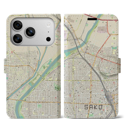 【栄生（愛知県）】地図柄iPhoneケース（手帳タイプ）