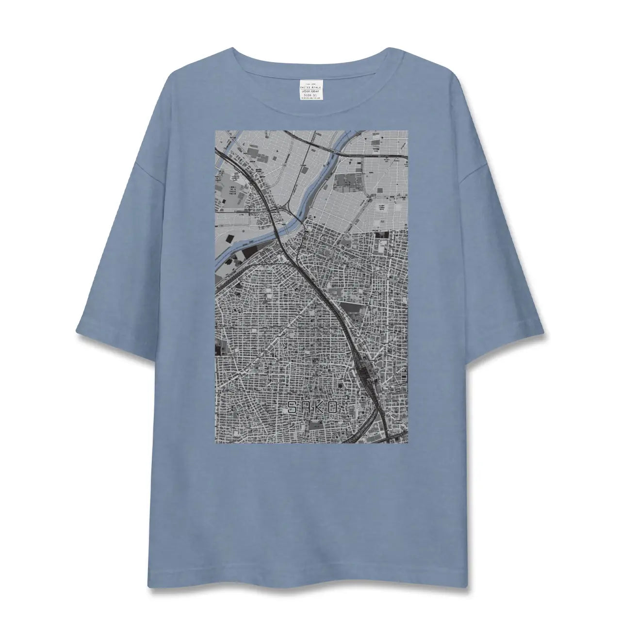 【栄生（愛知県）】地図柄ビッグシルエットTシャツ