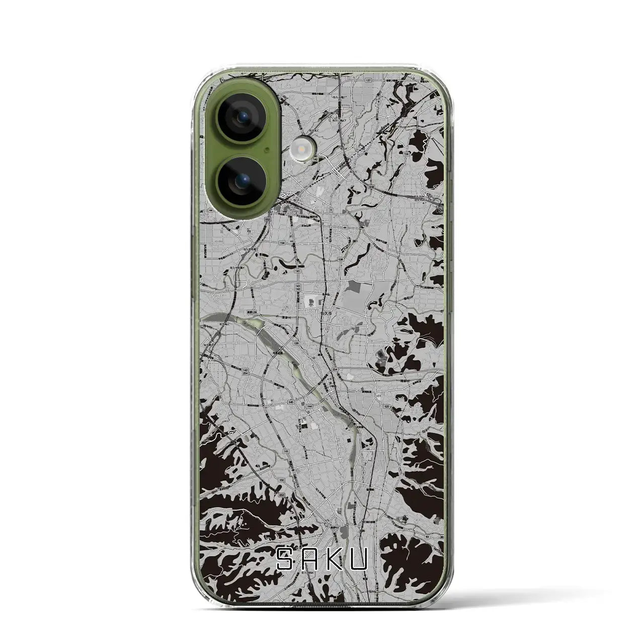 【佐久（長野県）】地図柄iPhoneケース（クリアタイプ）