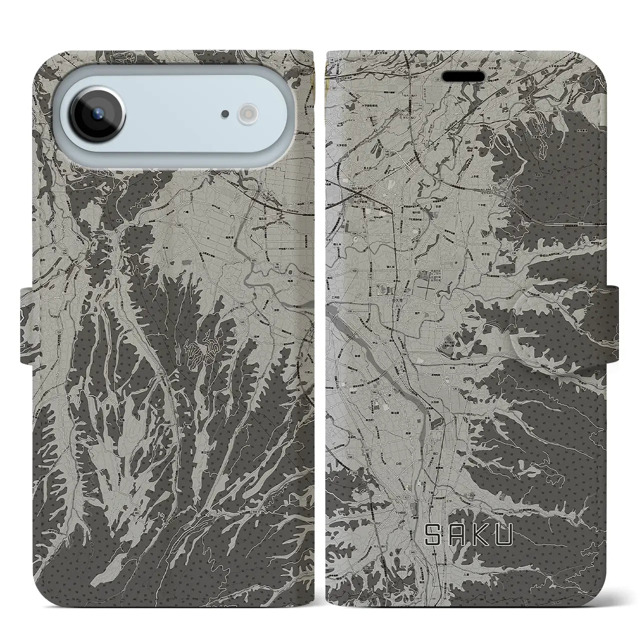 【佐久（長野県）】地図柄iPhoneケース（手帳タイプ）