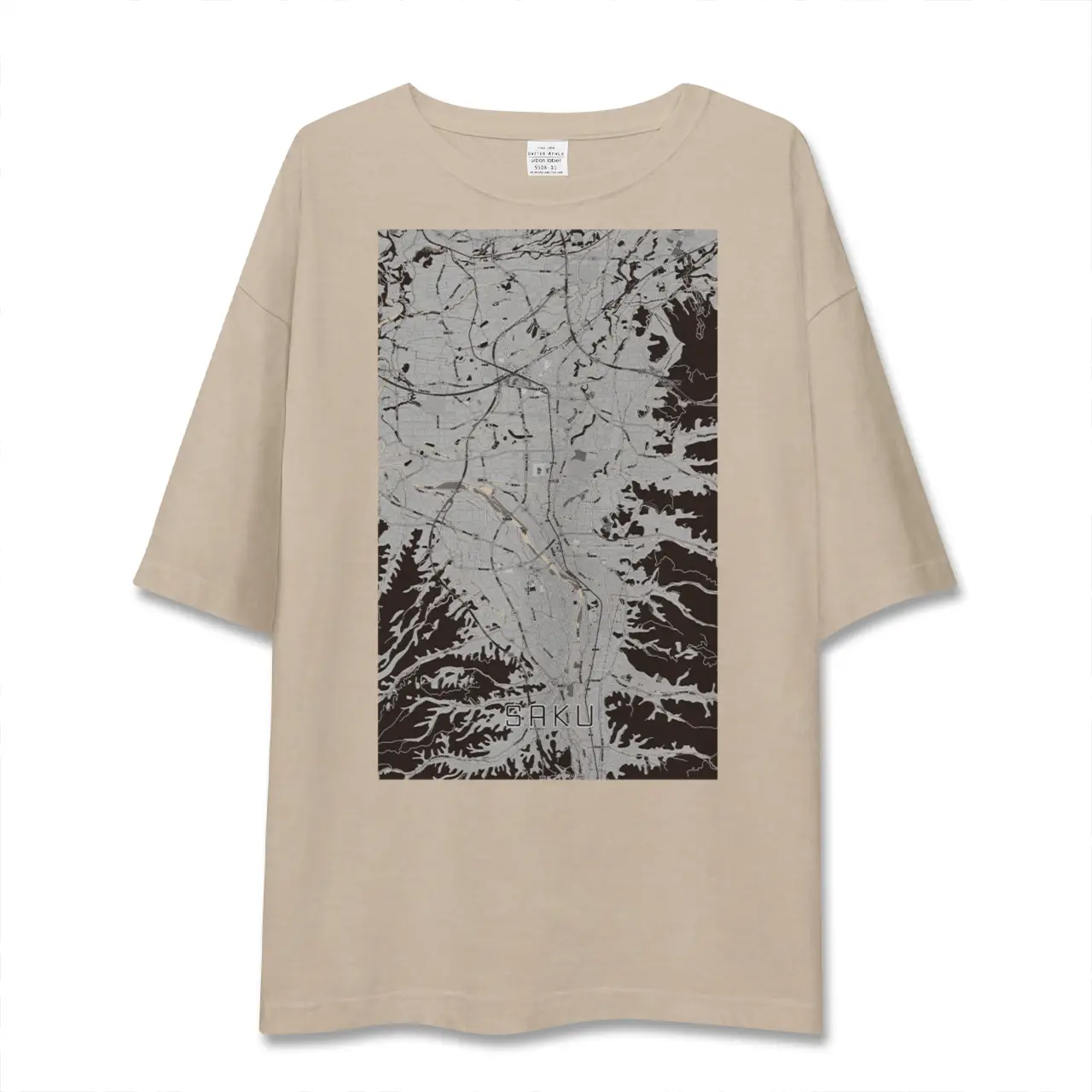 【佐久（長野県）】地図柄ビッグシルエットTシャツ