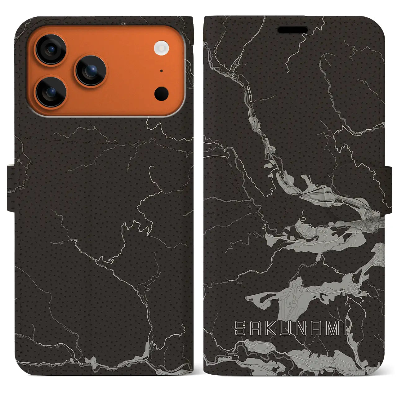 【作並（宮城県）】地図柄iPhoneケース（手帳タイプ）