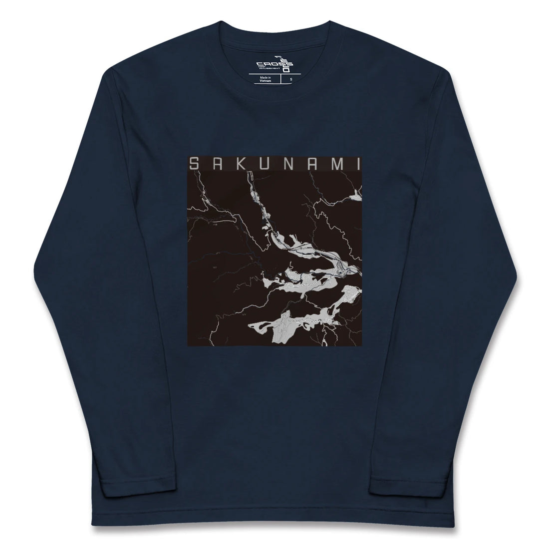 【作並(宮城県)】地図柄ロングスリーブTシャツ