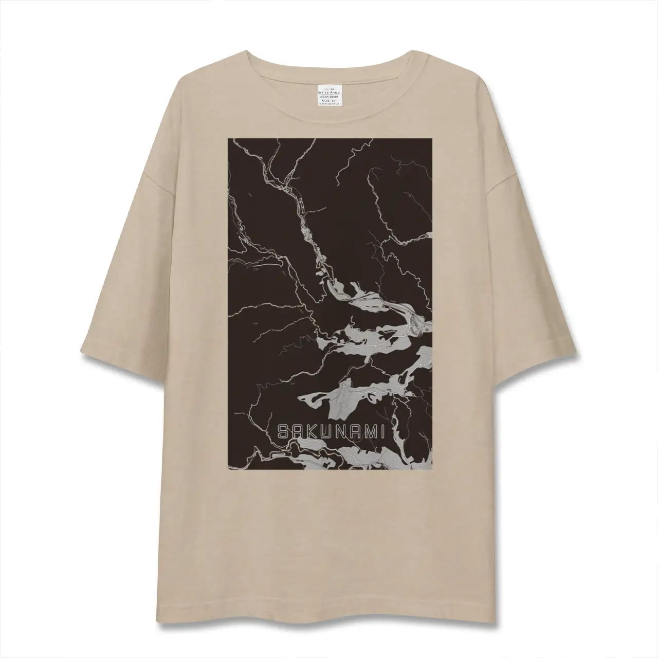 【作並（宮城県）】地図柄ビッグシルエットTシャツ