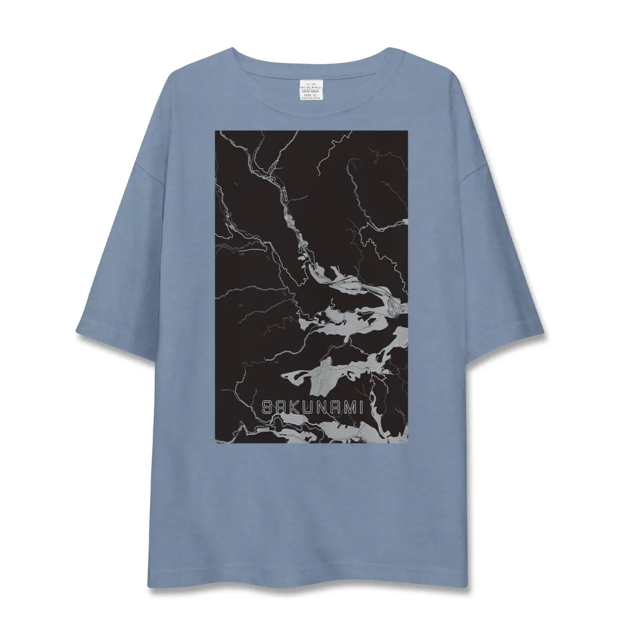 【作並（宮城県）】地図柄ビッグシルエットTシャツ