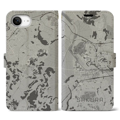 【佐倉（千葉県）】地図柄iPhoneケース（手帳タイプ）