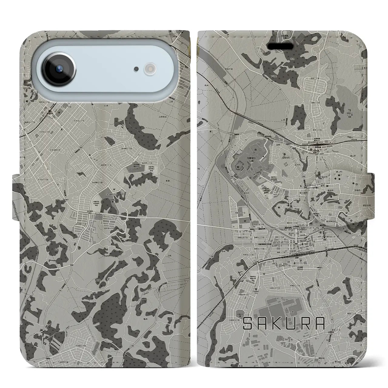 【佐倉（千葉県）】地図柄iPhoneケース（手帳タイプ）