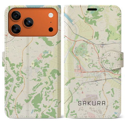 【佐倉（千葉県）】地図柄iPhoneケース（手帳タイプ）