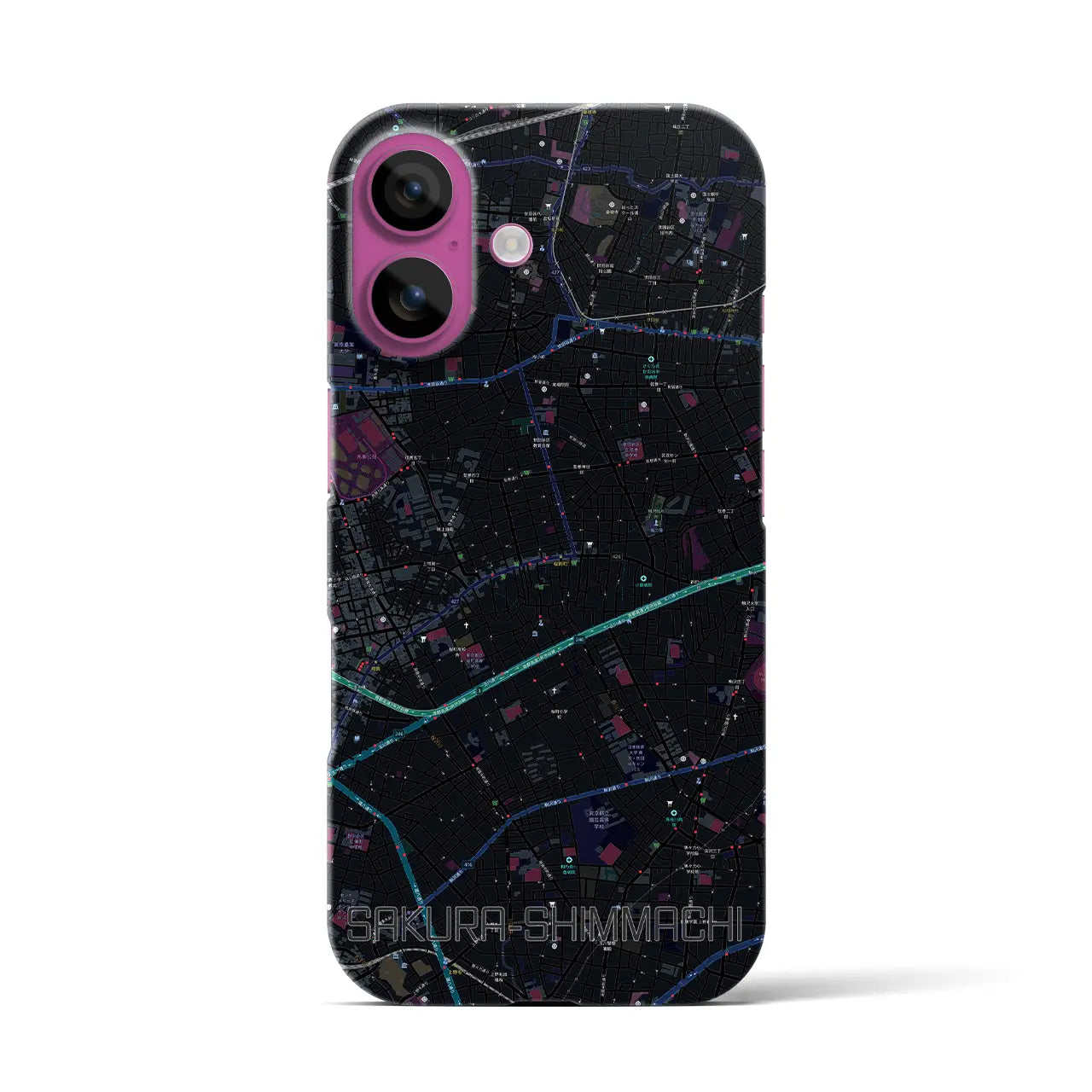【桜新町（東京都）】地図柄iPhoneケース（バックカバータイプ）