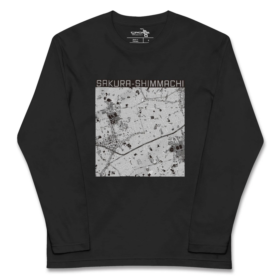 【桜新町（東京都）】地図柄ロングスリーブTシャツ