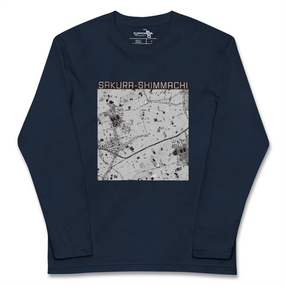 【桜新町（東京都）】地図柄ロングスリーブTシャツ