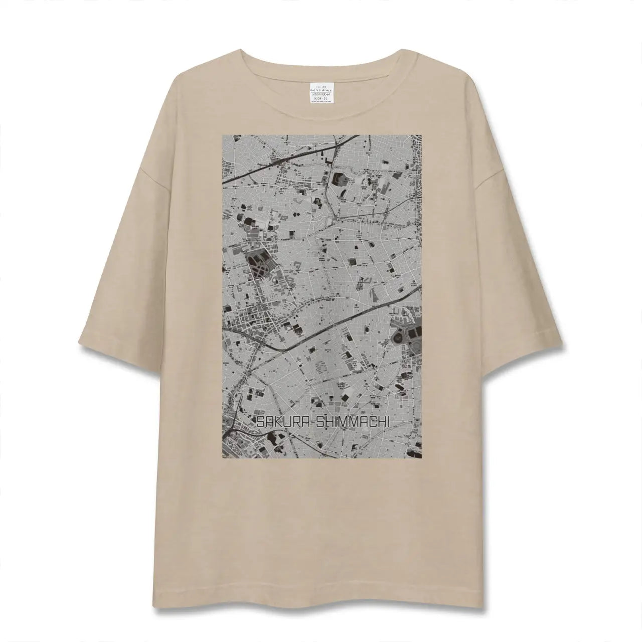 【桜新町（東京都）】地図柄ビッグシルエットTシャツ