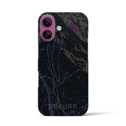 【さくら（栃木県）】地図柄iPhoneケース（バックカバータイプ）