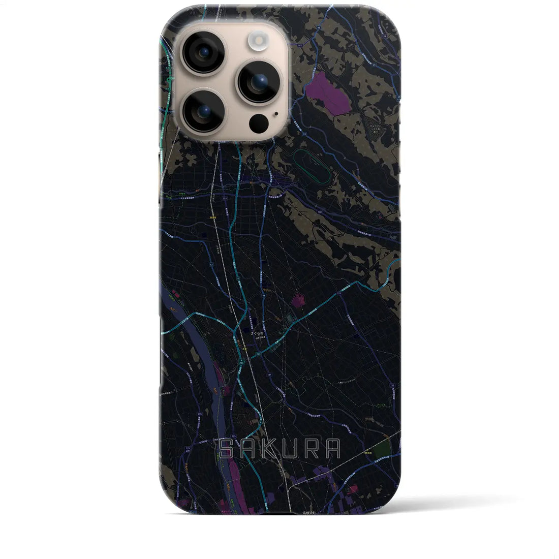 【さくら(栃木県)】地図柄iPhoneケース(バックカバータイプ)