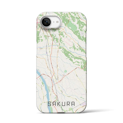 【さくら（栃木県）】地図柄iPhoneケース（バックカバータイプ）
