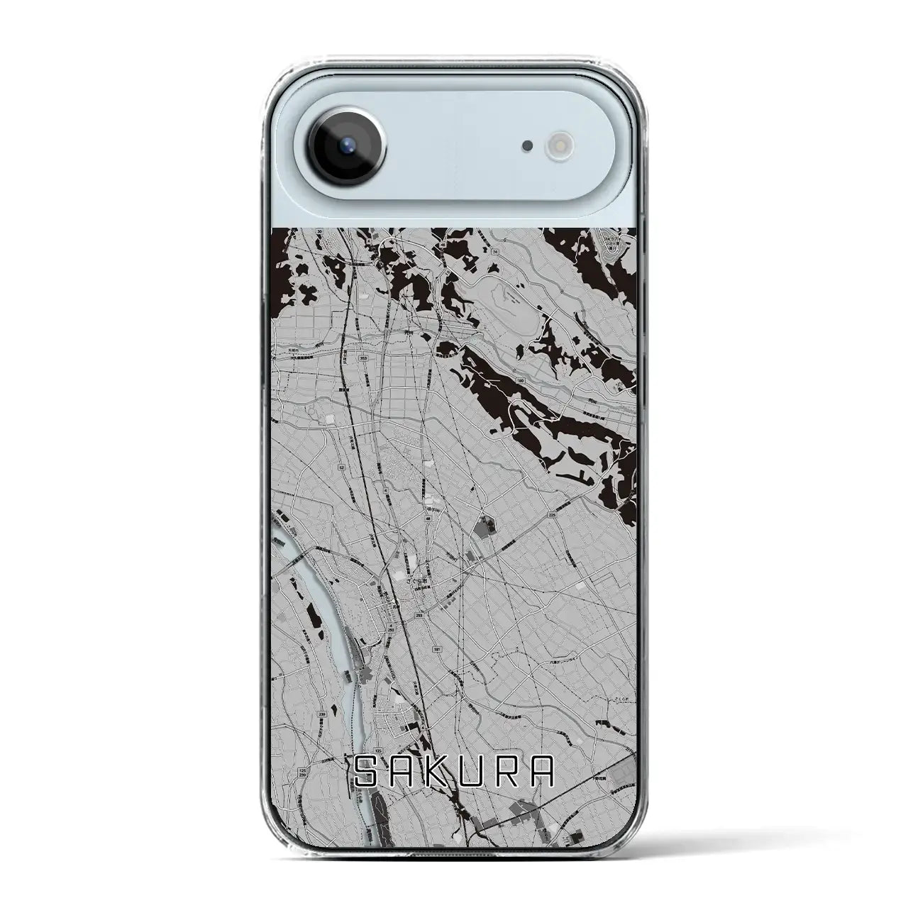 【さくら（栃木県）】地図柄iPhoneケース（クリアタイプ）