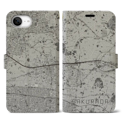 【桜台（東京都）】地図柄iPhoneケース（手帳タイプ）