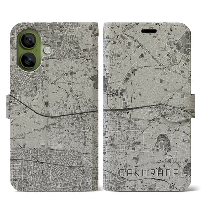 【桜台（東京都）】地図柄iPhoneケース（手帳タイプ）