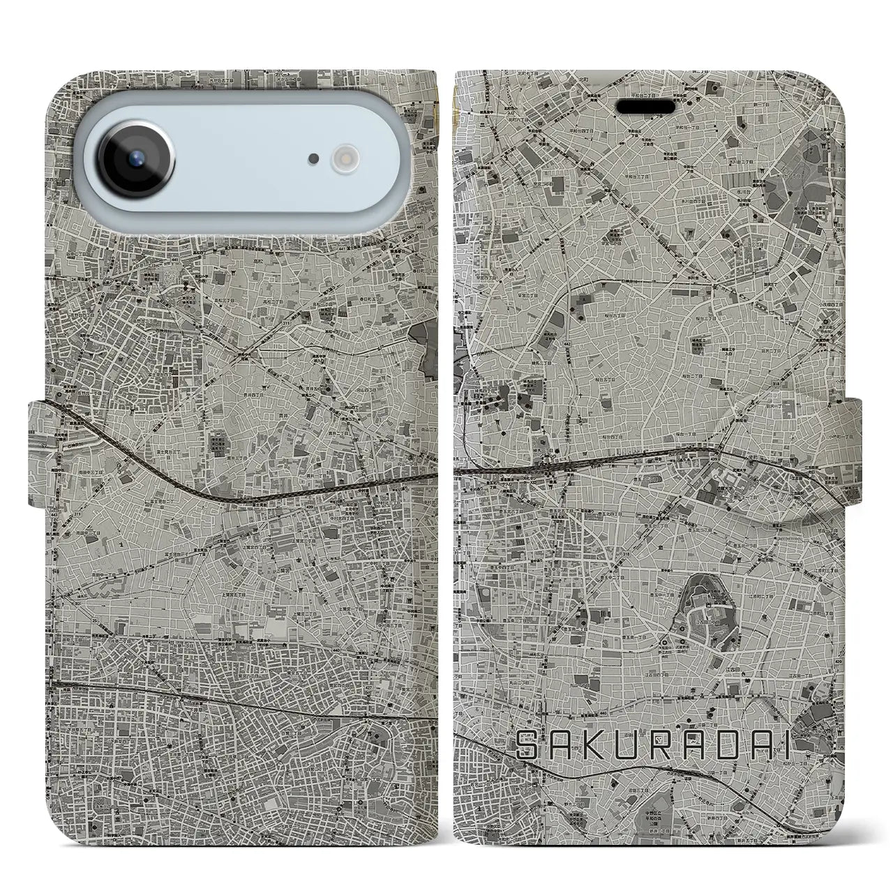 【桜台（東京都）】地図柄iPhoneケース（手帳タイプ）