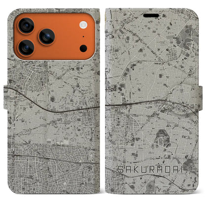 【桜台（東京都）】地図柄iPhoneケース（手帳タイプ）