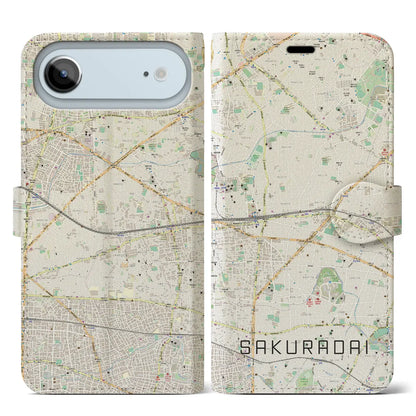 【桜台（東京都）】地図柄iPhoneケース（手帳タイプ）