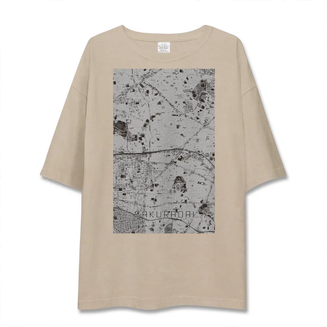 【桜台（東京都）】地図柄ビッグシルエットTシャツ