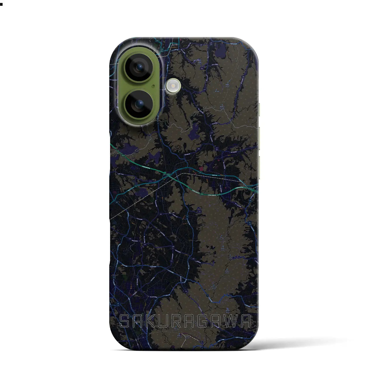 【桜川（茨城県）】地図柄iPhoneケース（バックカバータイプ）