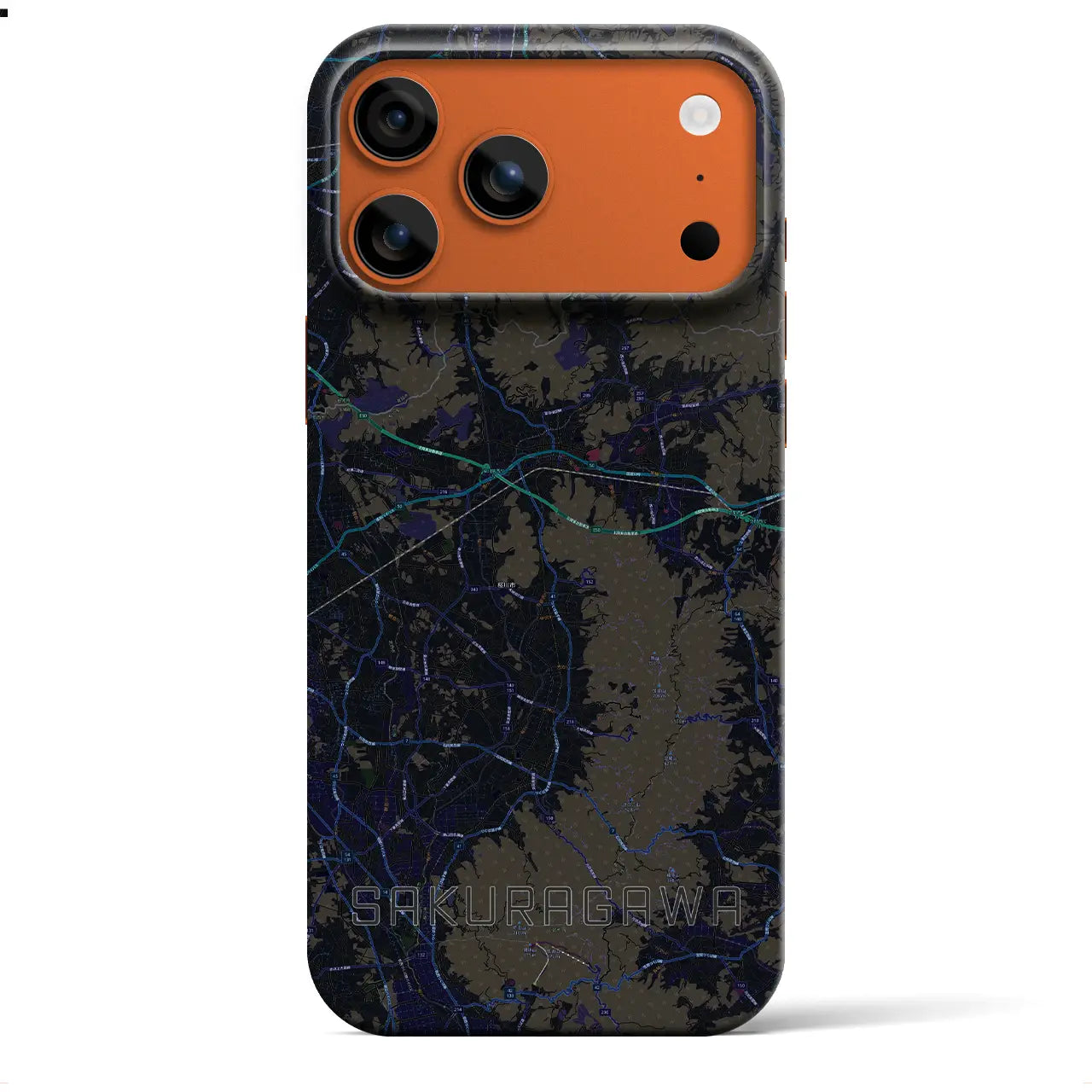 【桜川（茨城県）】地図柄iPhoneケース（バックカバータイプ）