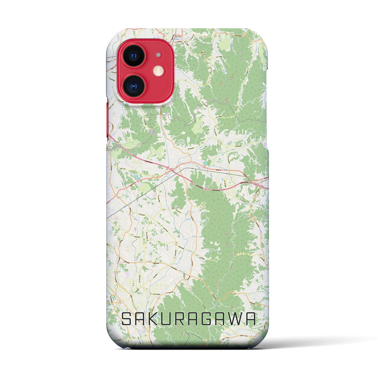 【桜川（茨城県）】地図柄iPhoneケース（バックカバータイプ）