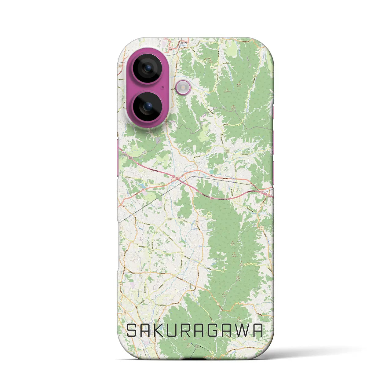 【桜川（茨城県）】地図柄iPhoneケース（バックカバータイプ）